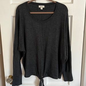 Style & Co XXL grey sweater with tie detail at bottom like new